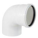 Изображение товара Отвод канализационный 110 мм 87,5° бесшумный Дигор Люкс белый