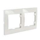 Рамка двухместная горизонтальная Кварта белая IP20 IEK