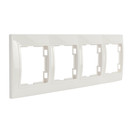 Рамка четырехместная горизонтальная Кварта белая IP20 IEK_1