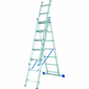 Лестница трехсекционная 10 ступеней алюминиевая