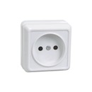 Изображение товара Розетка одноместная без заземления 10А открытая установка Октава (белый)