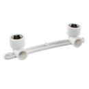 Изображение товара Угольник полипропиленовый двойной 20х1/2" 90° ВР комбинированный с креплением RTP