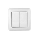 Изображение товара Выключатель двухклавишный накладной Хит белый IP20 Systeme Electric