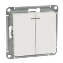 Механизм выключателя двухклавишный с подсветкой AtlasDesign белый IP20 Systeme Electric