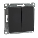 Механизм выключателя двухклавишный AtlasDesign карбон IP20 Systeme Electric