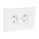Розетка двухместная без заземления AtlasDesign белая IP20 Systeme Electric