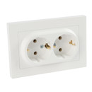Розетка двухместная с заземлением AtlasDesign белая IP20 Systeme Electric