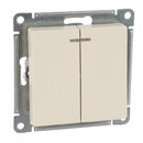 Механизм выключателя двухклавишный с подсветкой AtlasDesign бежевый IP20 Systeme Electric
