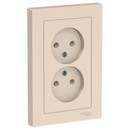 Розетка двухместная без заземления AtlasDesign бежевая IP20 Systeme Electric