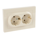 Розетка двухместная с заземлением AtlasDesign бежевая IP20 Systeme Electric