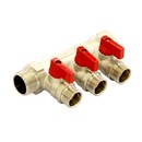 Изображение товара Коллектор с отсекающими кранами 1"х3 выхода 1/2" НР HLV