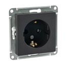 Механизм розетки с заземлением со шторками AtlasDesign карбон IP20 Systeme Electric