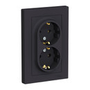 Розетка двухместная с заземлением AtlasDesign карбон IP20 Systeme Electric