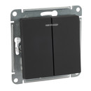 Механизм выключателя двухклавишный с подсветкой AtlasDesign карбон IP20 Systeme Electric