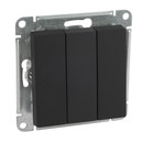 Механизм выключателя трехклавишный AtlasDesign карбон IP20 Systeme Electric