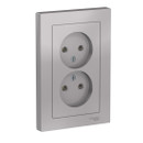 Изображение товара Розетка двухместная без заземления AtlasDesign алюминий IP20 Systeme Electric