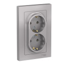 Розетка двухместная с заземлением AtlasDesign алюминий IP20 Systeme Electric