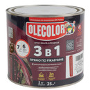 Грунт-эмаль по ржавчине 3в1 Olecolor красная (RAL 3020) полуглянцевая 2кг