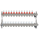 Коллекторная группа Taen 1" евроконус 3/4" на 12 выходов с расходомерами и термостатическими вентилями