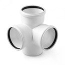 Изображение товара Крестовина канализационная двухплоскостная 110х110х110мм 87° малошумная RTP Elite