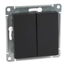 Механизм переключателя проходного двухклавишный AtlasDesign карбон IP20 Systeme Electric