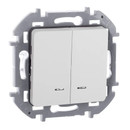Механизм выключателя 2-клавишный с подсветкой Legrand Inspiria, белый