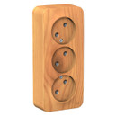 Розетка 3-местная накладная Systeme Electric Blanca, ясень_1