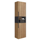 Шкаф пенал подвесной Comforty Штутгарт 40 дуб тёмно коричневый_1