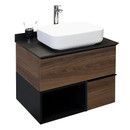 Тумба подвесная Comforty Штутгарт 75 c раковиной T-Y9378 дуб темно коричневый с черной столешницей _1
