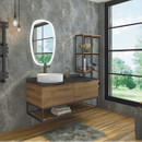 Тумба подвесная Comforty Порто-120-1 c раковиной Comforty 9110 дуб темно-коричневый_1