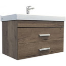 Тумба подвесная Comforty Никосия-80П с раковиной Fest 80 дуб темный