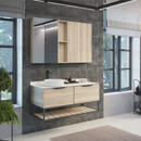 Тумба подвесная Comforty Порто-120-1 c раковиной Comforty 9110 дуб дымчатый_1