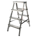 Стремянка алюминиевая 4 ступени двухсторонняя 0,87м Новая высота_1