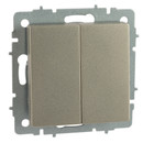 Изображение товара Механизм выключателя двухклавишный Brite шампань IP20 IEK