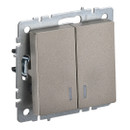 Изображение товара Механизм выключателя двухклавишный с подсветкой Brite шампань IP20 IEK