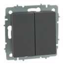 Изображение товара Механизм переключателя проходного двухклавишный Brite графит IP20 IEK