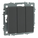 Изображение товара Механизм выключателя трехклавишный Brite графит IP20 IEK