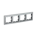 Рамка четырехместная Brite сталь IP20 IEK