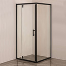 Душевой уголок Comforty  полукруг 90х90см стекло прозрачное 6мм профиль чёрный_1