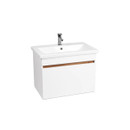 Тумба подвесная Viant Мальта 50 с раковиной COMO 50 белый глянцевый/дуб вотан_1