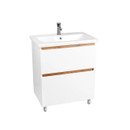 Изображение товара Тумба напольная Viant Мальта 80 с раковиной COMO 80 белый глянцевый/дуб вотан