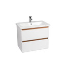 Тумба подвесная Viant Мальта 80 с раковиной COMO 80 белый глянцевый/дуб вотан_1