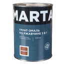 Грунт-эмаль по ржавчине 3в1 Марта шоколадная глянцевая 0,9кг