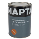 Изображение товара Грунт-эмаль по ржавчине 3в1 Марта шоколадная глянцевая 0,9кг