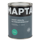 Грунт-эмаль по ржавчине 3в1 Марта зеленая глянцевая 0,9кг