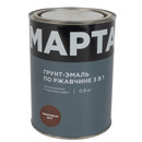Изображение товара Грунт-эмаль по ржавчине 3в1 Марта коричневая (RAL 8017) глянцевая 0,9кг