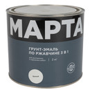 Изображение товара Грунт-эмаль по ржавчине 3в1 Марта белая глянцевая 2кг