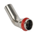 Изображение товара Пресс угольник соединительный из нержавеющей стали однораструбный 45° 22x22 мм Rommer