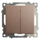 Изображение товара Механизм выключателя 2-клавишный Stekker Катрин, шампань