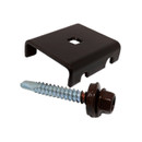 Комплект крепления для 3D заборов скоба 40х35 мм коричневый_1